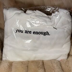 White Hoodie with Inspirational Text